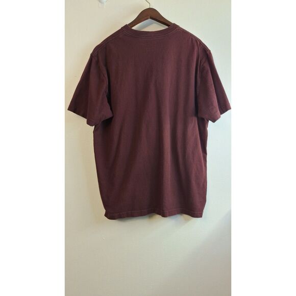 CARHARTT ORIGINAL FIT BURGUNDY WORK OUTDOORS HIKING CAMPING POCKET T SHIRT MEN L - Picture 4 of 6